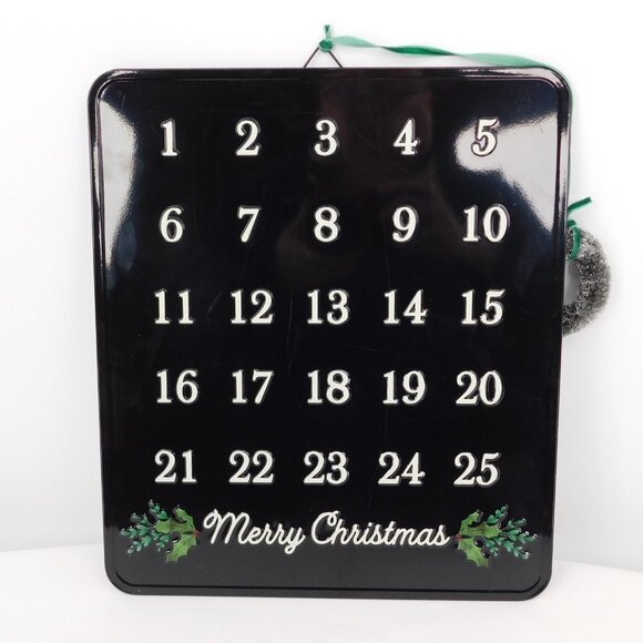 Ashland Merry Christmas Countdown Black Holiday Pines Metal Wall Decor Wreath - Picture 2 of 6